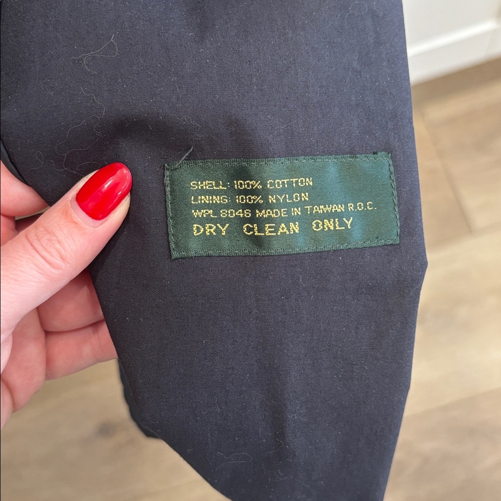 Vintage 100% Cotton Charter Club Black Trench Coat - Picture 4 of 4